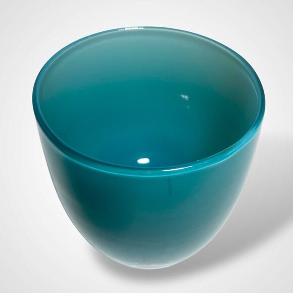 Glassybaby Aqua Verde Votive Candle Holder Teal Hand Blown Glass Pre Triskelion - Picture 5 of 9